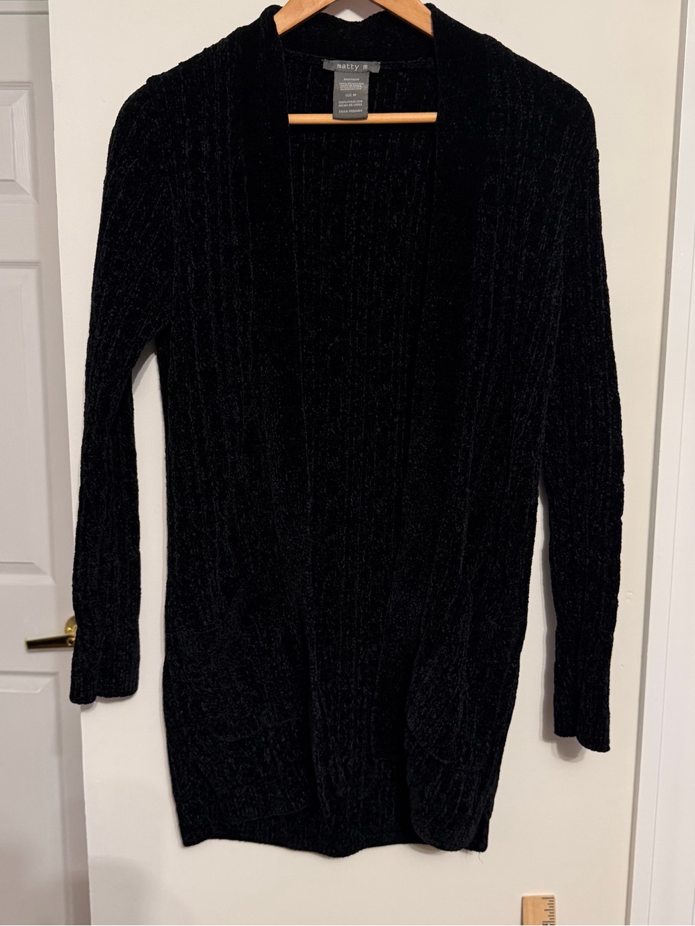 Matty M Black Open-Front Women's Cardigan Sweater